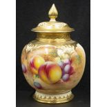 Royal Worcester lidded signed pot pourri vase