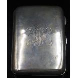 George V era sterling silver cigarette case