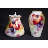 Two Royal Worcester Kitty Blake fruit vases
