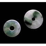 Two "moss in snow jade" bi discs