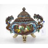 Good antique Chinese enamel & silver gilt bowl