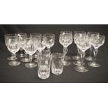 Eighteen various matching Stuart crystal glasses