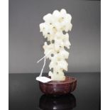 Good Chinese carved jade tree & stand