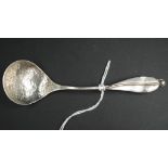 Australian sterling silver 'Gum Leaf' sugar spoon