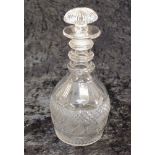 Georgian ring necked cut crystal decanter