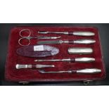 Boxed vintage silver plate manicure set