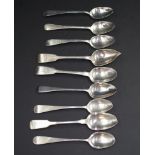 Group various early sterling silver teaspoons