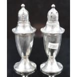 Pair of American silver salt & pepper shakers