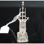 Antique Dutch miniature silver meat smoking rack