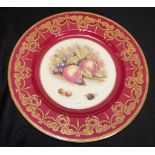 Aynsley signed hand painted display plate
