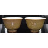 Pair Chinese decorated ceramic tea bowls
