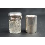 Sterling silver perfume bottle & vesta box