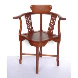 Chinese hardwood corner chair