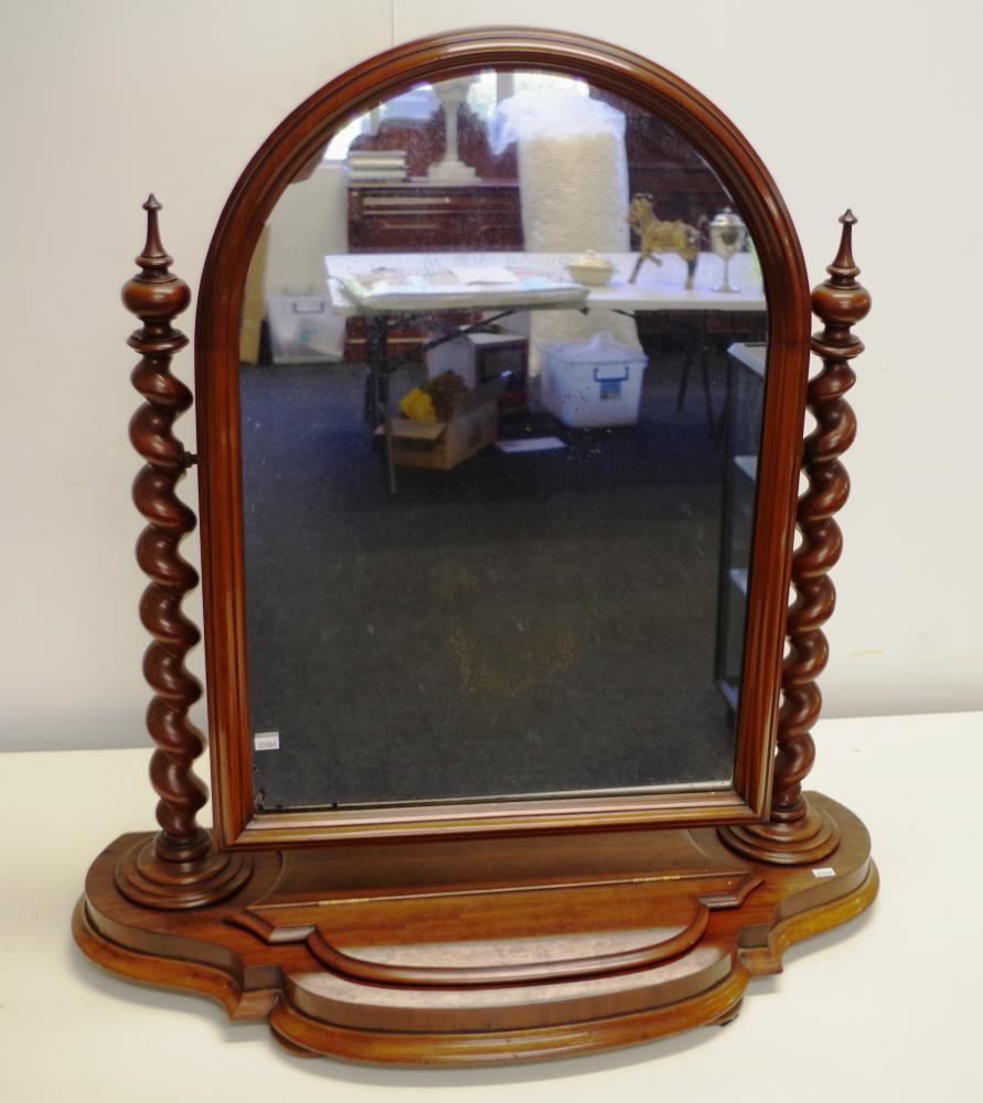 Antique mahogany framed dressing table mirror