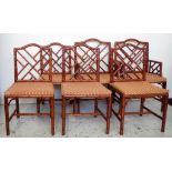 Set of 6 Chinese hardwood dining chairs