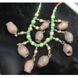 Early Australian gumnut & beadwork choker necklace