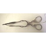 German silver pair serving tongs