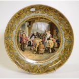 Large Victorian Pratt ware printed bowl