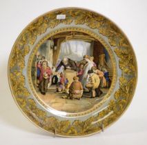 Large Victorian Pratt ware printed bowl