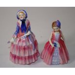 Two small Royal Doulton lady figurines