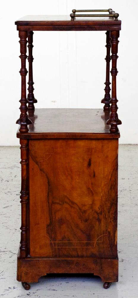 Victorian inlaid walnut music cabinet - Image 3 of 4