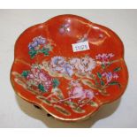 Early Chinese hand painted footed dish