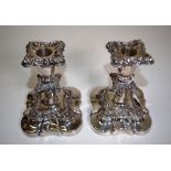 Pair Old Sheffield Plate candlesticks