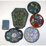 Group early Chinese cloisonne pieces