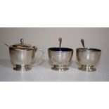 Three sterling silver condiment items