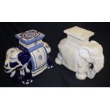 Two Chinese pottery elephant stools