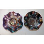 Two early amethyst carnival glass bowls