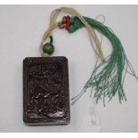 Good Chinese carved & beaded pendant