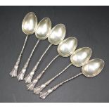 Set of six sterling silver teaspoons