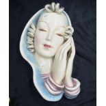 Art Deco Goldcheider Madonna head wall plaque