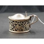 Sterling silver pierced mustard pot