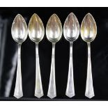 Five Austrian silver table spoons