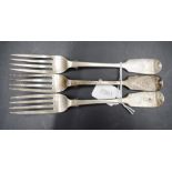 Three sterling silver forks