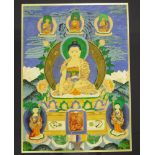 Nepalese framed hand painted Buddhist mandala