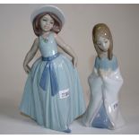 Two Lladro young girl figurines