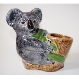 Large Koala planter / vase marked ROB