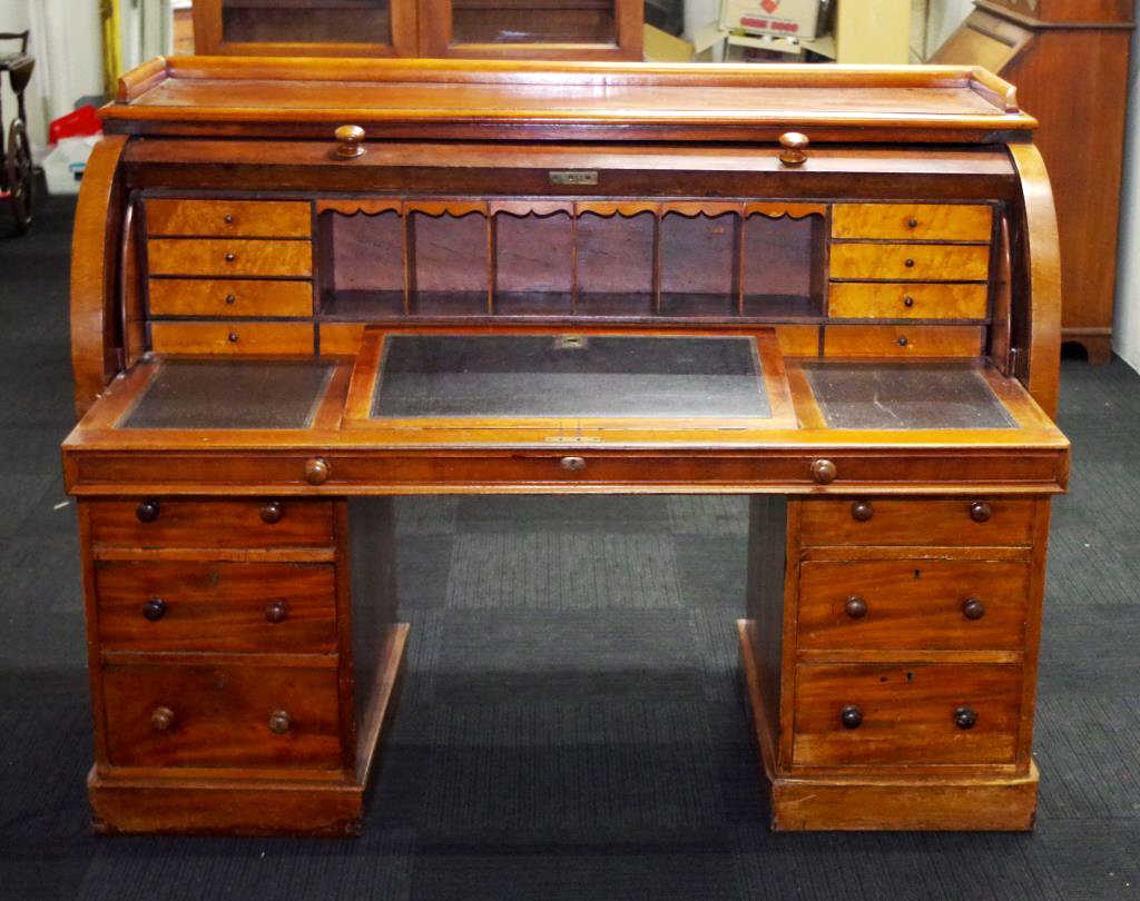 19th century cedar cylinder desk