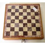 Travelling wood and stone chess set