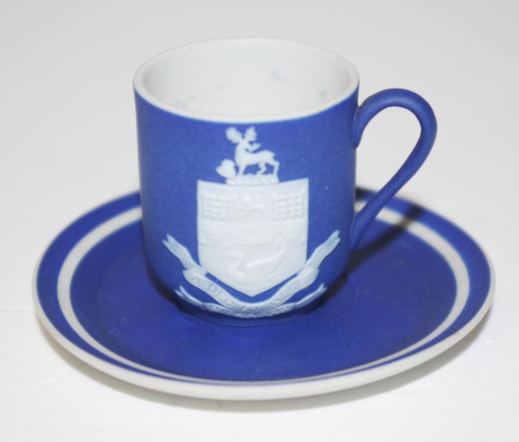 Early Wedgwood miniature blue jasper cup & saucer