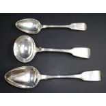 Three various Georgian sterling silver spoons