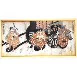 Utagawa Kunisada I triptych Japanese Woodblock