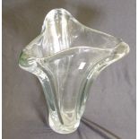 Vintage heavy French clear glass vase