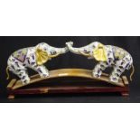 Pair Oriental decorated cloissone elephants