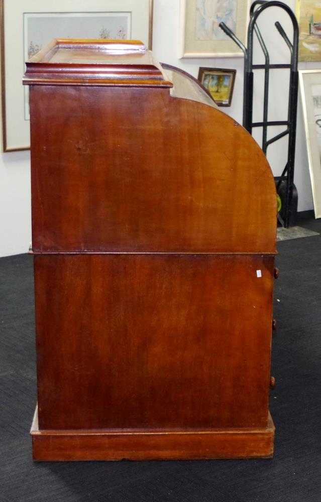 19th century cedar cylinder desk - Image 3 of 3