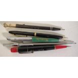 Group five various vintage retractable pencils