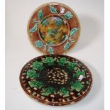 Two Australian pottery majolica plates